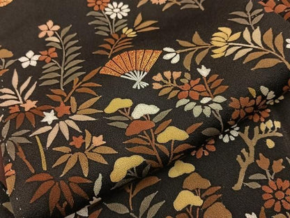 平和屋着物■訪問着　駒刺繍　扇面秋草文　伊勢丹扱い　正絹　逸品　BAAY8780hj