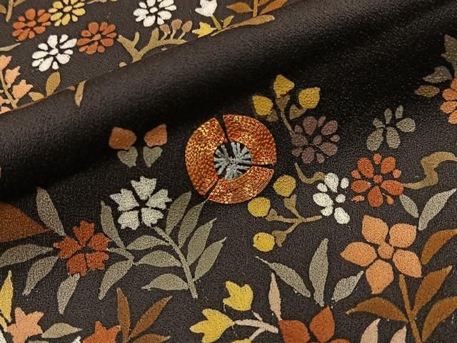 平和屋着物■訪問着　駒刺繍　扇面秋草文　伊勢丹扱い　正絹　逸品　BAAY8780hj
