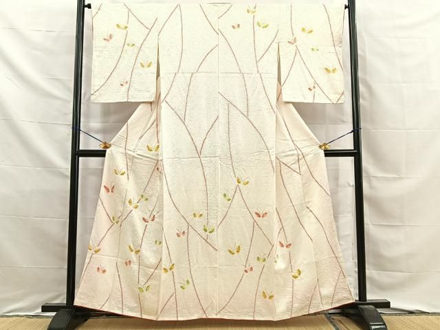平和屋着物■訪問着　絞り　舞蝶文　金彩　正絹　逸品　BAAY8782hj