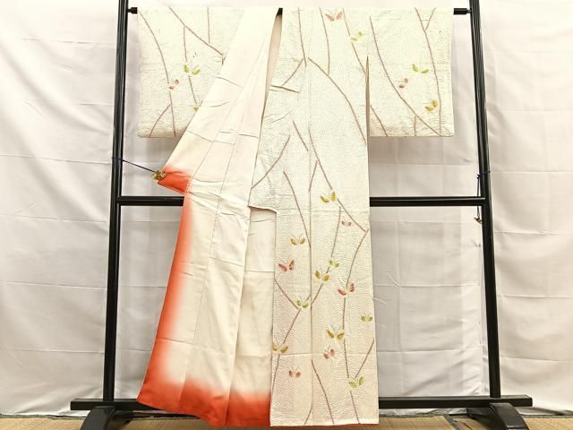 平和屋着物■訪問着　絞り　舞蝶文　金彩　正絹　逸品　BAAY8782hj