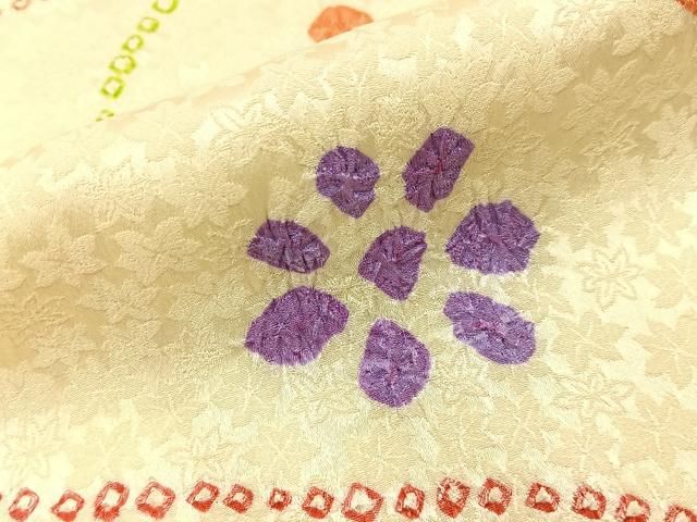 平和屋着物■上質な小紋　総絞り　流水花文　正絹　逸品　BAAY8783hj