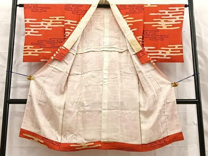 平和屋着物■長襦袢　袷　エ霞文　正絹　逸品　BAAY8784hj