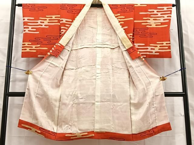 平和屋着物■長襦袢　袷　エ霞文　正絹　逸品　BAAY8784hj