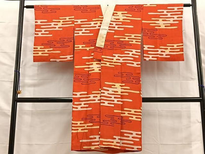 平和屋着物■長襦袢　袷　エ霞文　正絹　逸品　BAAY8784hj