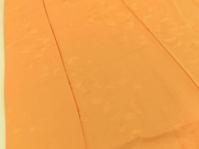 平和屋着物■上質な色無地　草花地紋　赤朽葉色　正絹　逸品　BAAY8785hj