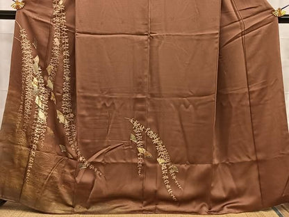 平和屋着物■訪問着　流水檜扇花文　暈し染め　金彩　正絹　逸品　BAAY8786hj