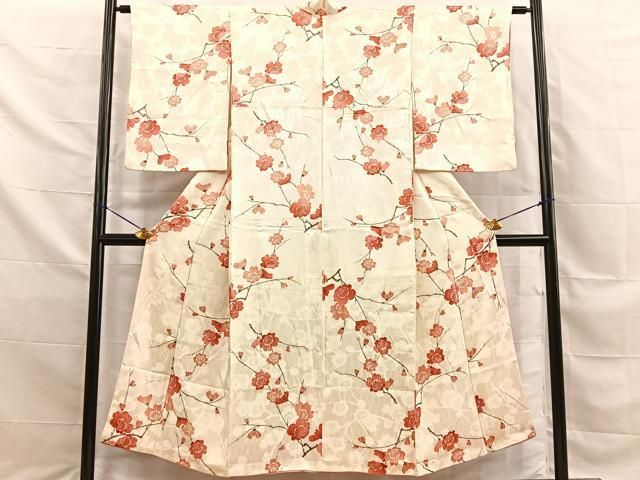 平和屋着物■上質な小紋　枝桜文　正絹　逸品　BAAY8787hj