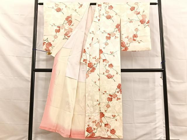 平和屋着物■上質な小紋　枝桜文　正絹　逸品　BAAY8787hj