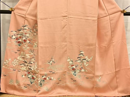 平和屋着物■訪問着　松竹梅　流水花文　正絹　逸品　BAAY8789hj