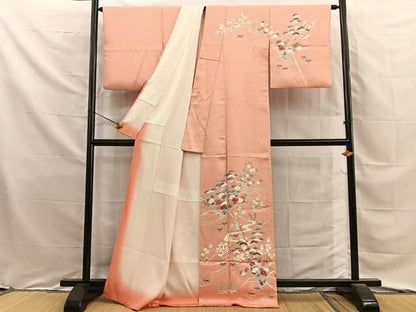 平和屋着物■訪問着　松竹梅　流水花文　正絹　逸品　BAAY8789hj