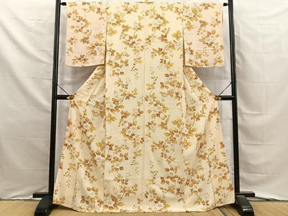 平和屋着物■上質な小紋　枝花文　金彩　正絹　逸品　BAAY8790hj