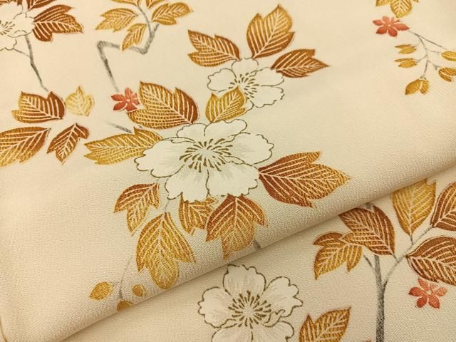 平和屋着物■上質な小紋　枝花文　金彩　正絹　逸品　BAAY8790hj