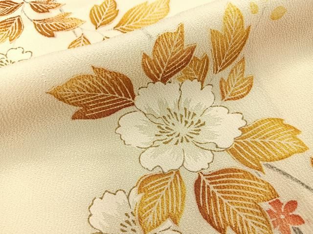 平和屋着物■上質な小紋　枝花文　金彩　正絹　逸品　BAAY8790hj