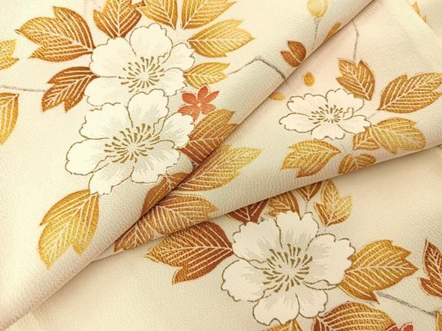 平和屋着物■上質な小紋　枝花文　金彩　正絹　逸品　BAAY8790hj