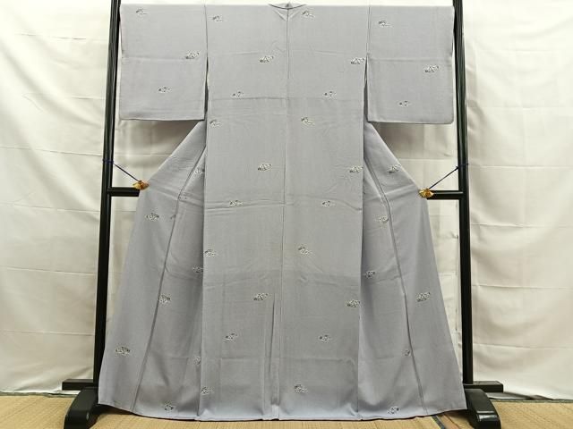 平和屋着物■上質な小紋　片輪車花文　正絹　逸品　BAAY8795hj