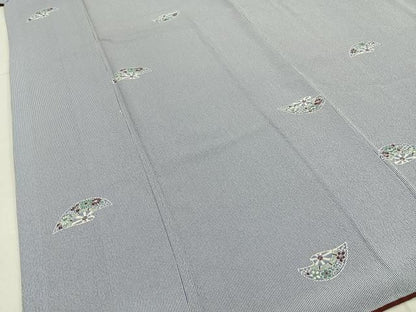 平和屋着物■上質な小紋　片輪車花文　正絹　逸品　BAAY8795hj