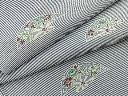 平和屋着物■上質な小紋　片輪車花文　正絹　逸品　BAAY8795hj