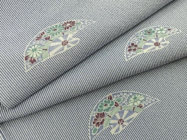 平和屋着物■上質な小紋　片輪車花文　正絹　逸品　BAAY8795hj