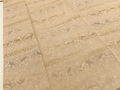 平和屋着物■上質な小紋　動物横段文　正絹　逸品　BAAY8796hj