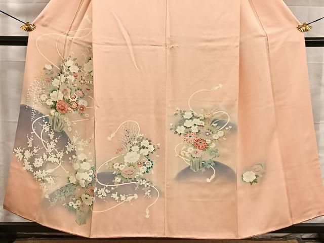 平和屋着物■訪問着　刺繍　飾花文　暈し染め　正絹　逸品　BAAY8797hj