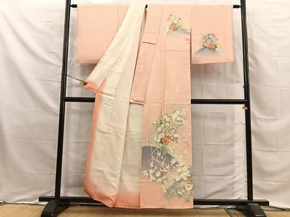 平和屋着物■訪問着　刺繍　飾花文　暈し染め　正絹　逸品　BAAY8797hj