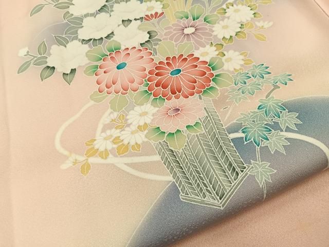 平和屋着物■訪問着　刺繍　飾花文　暈し染め　正絹　逸品　BAAY8797hj