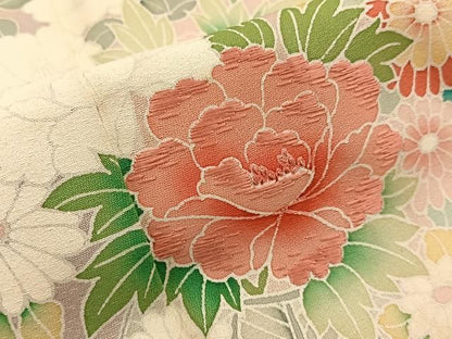 平和屋着物■訪問着　刺繍　飾花文　暈し染め　正絹　逸品　BAAY8797hj