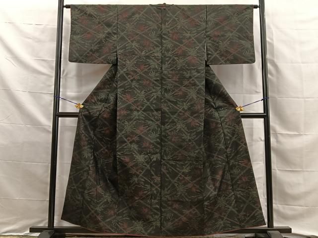 平和屋着物■本場大島紬　草葉文　正絹　逸品　BAAY8805hj