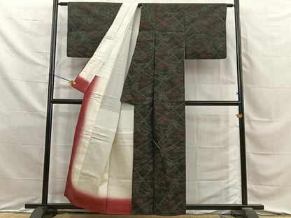 平和屋着物■本場大島紬　草葉文　正絹　逸品　BAAY8805hj