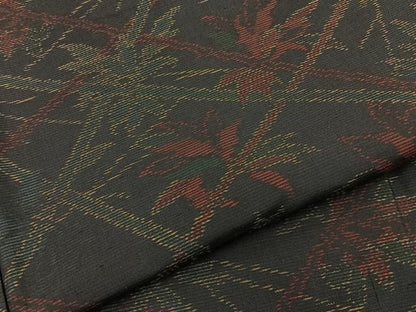 平和屋着物■本場大島紬　草葉文　正絹　逸品　BAAY8805hj