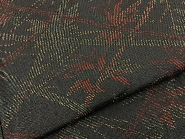 平和屋着物■本場大島紬　草葉文　正絹　逸品　BAAY8805hj