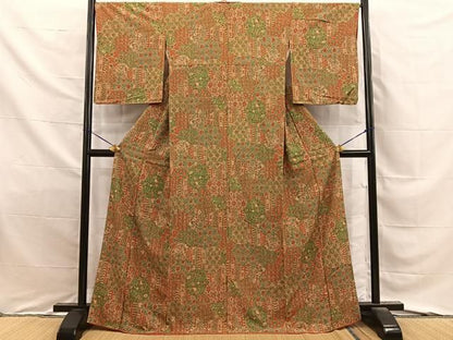 平和屋着物■上質な小紋　草花文　正絹　逸品　BAAY8806hj