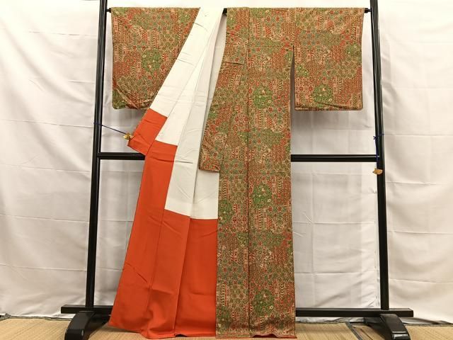 平和屋着物■上質な小紋　草花文　正絹　逸品　BAAY8806hj