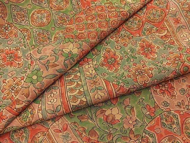 平和屋着物■上質な小紋　草花文　正絹　逸品　BAAY8806hj