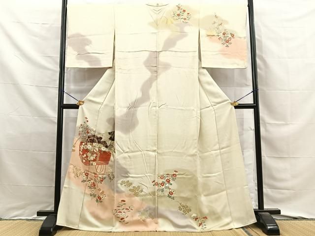 平和屋着物■訪問着　文箱草花文　暈し染め　金彩　正絹　逸品　BAAY8807hj