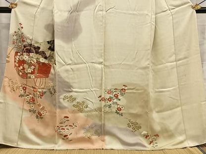 平和屋着物■訪問着　文箱草花文　暈し染め　金彩　正絹　逸品　BAAY8807hj