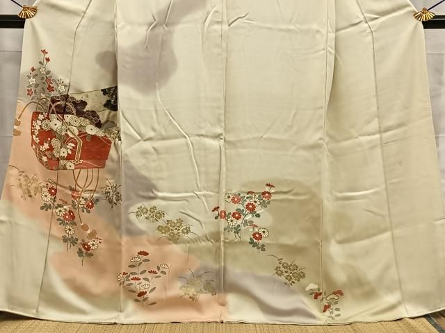 平和屋着物■訪問着　文箱草花文　暈し染め　金彩　正絹　逸品　BAAY8807hj