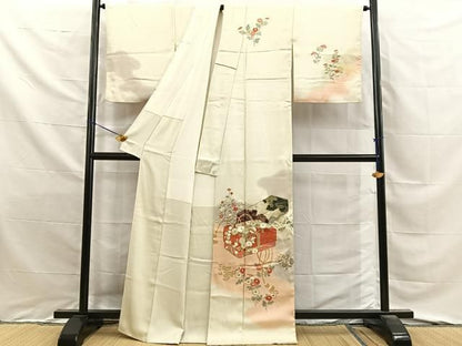 平和屋着物■訪問着　文箱草花文　暈し染め　金彩　正絹　逸品　BAAY8807hj