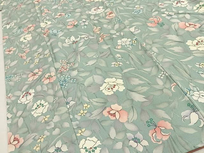 平和屋着物■上質な小紋　草花文　正絹　逸品　BAAY8811hj