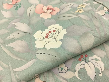 平和屋着物■上質な小紋　草花文　正絹　逸品　BAAY8811hj