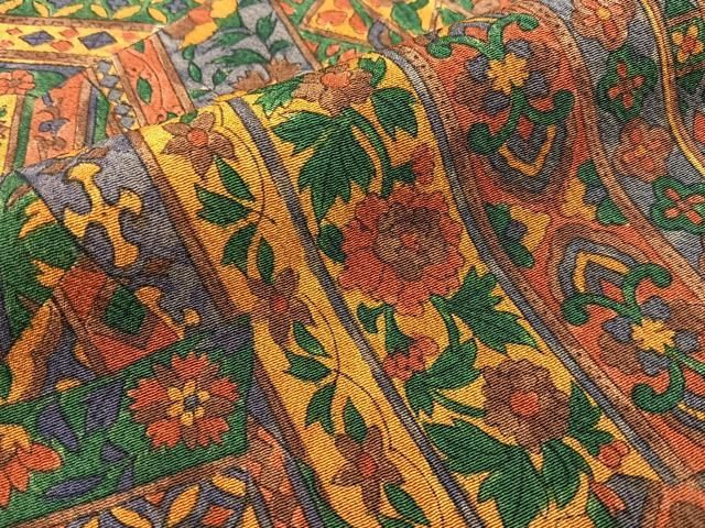 平和屋着物■上質な小紋　更紗花唐草文　正絹　逸品　BAAY8813hj