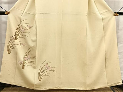 平和屋着物■訪問着　刺繍　舞蝶文　金彩　正絹　逸品　BAAY8814hj