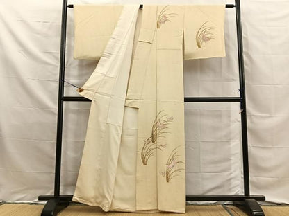 平和屋着物■訪問着　刺繍　舞蝶文　金彩　正絹　逸品　BAAY8814hj