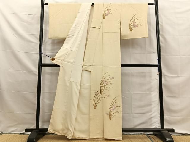 平和屋着物■訪問着　刺繍　舞蝶文　金彩　正絹　逸品　BAAY8814hj