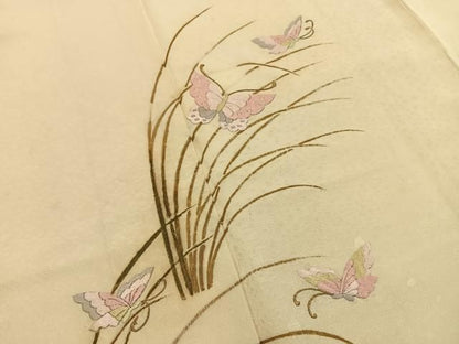 平和屋着物■訪問着　刺繍　舞蝶文　金彩　正絹　逸品　BAAY8814hj
