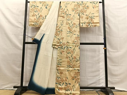 平和屋着物■上質な小紋　草花文　正絹　逸品　BAAY8818hj