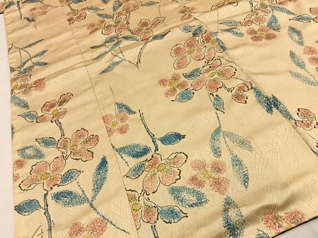 平和屋着物■上質な小紋　草花文　正絹　逸品　BAAY8818hj