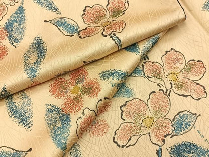 平和屋着物■上質な小紋　草花文　正絹　逸品　BAAY8818hj