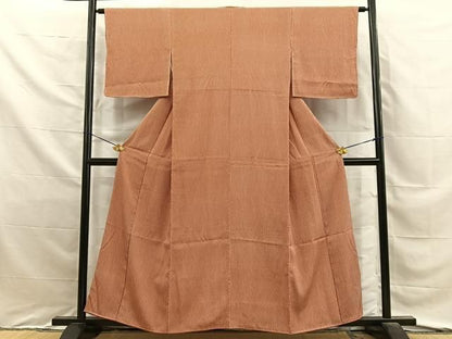平和屋着物■上質な小紋　よろけ縞　正絹　逸品　未使用　BAAY8819hj