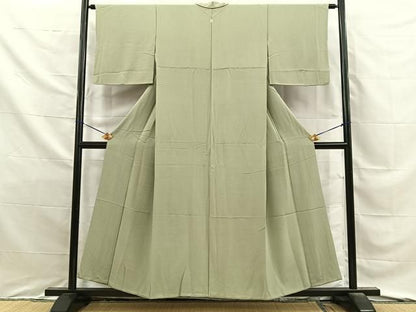 平和屋着物■上質な色無地　裏葉柳色　正絹　逸品　BAAY8825hj